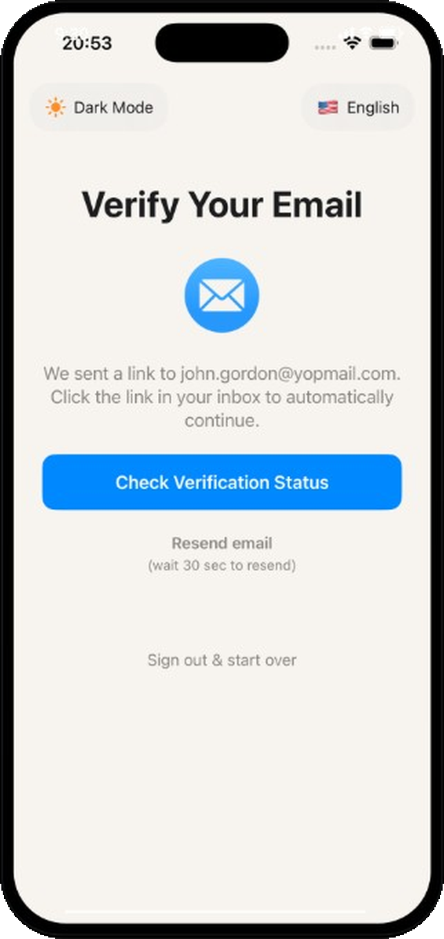 SpectRoom e-postverifiering